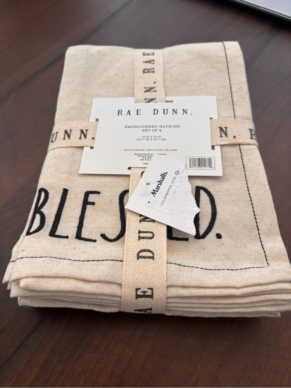 Rae Dunn Embroidered Napkins- BLESSED